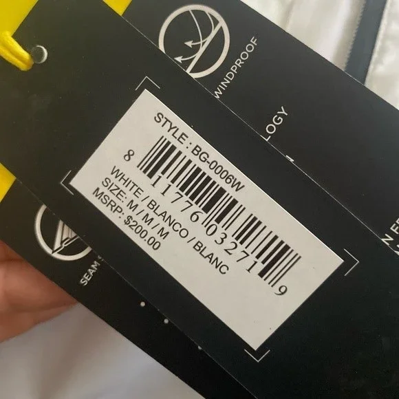 Body Glove cropped rain jacket, white, size M - Picture 8 of 8